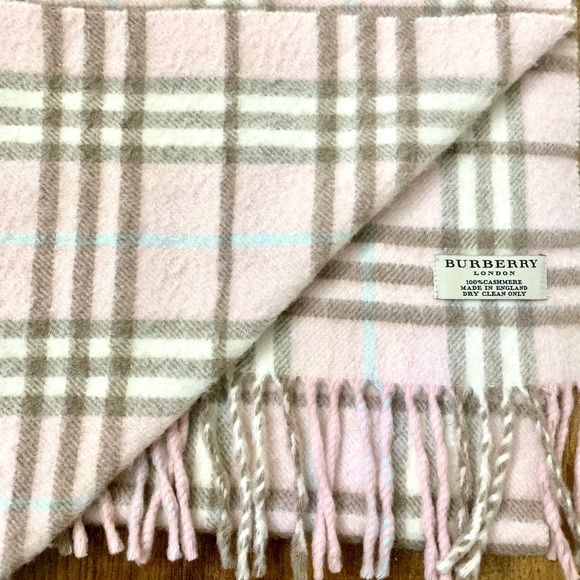 Burberry Cashmere Scarf Pink Plaid - Picture 2 of 4